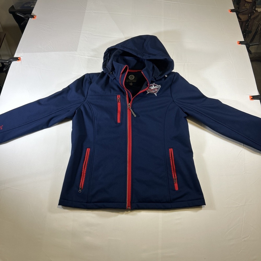 G-III Columbus Blue Jackets Women's Hooded Full Zip Jacket Large NW/OT Navy Blue